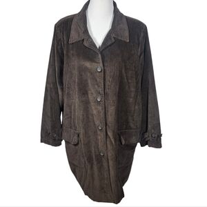 Willow Lane Brown Wide Wale Corduroy Button Up Jacket Size 1X